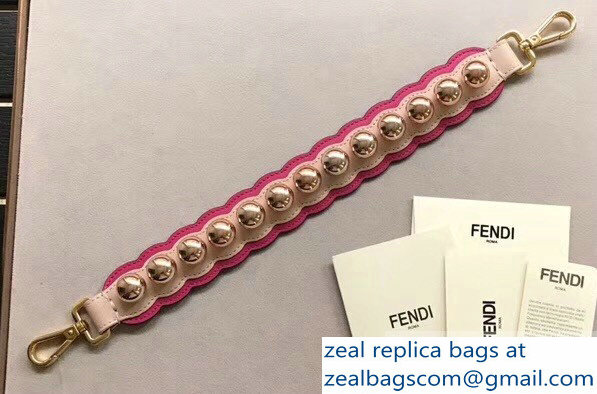 Fendi Leather Mini Short Shoulder Strap You Wave Studs Nude