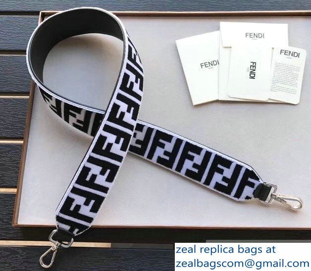 Fendi Long Shoulder Strap You Velvet FF Logo White