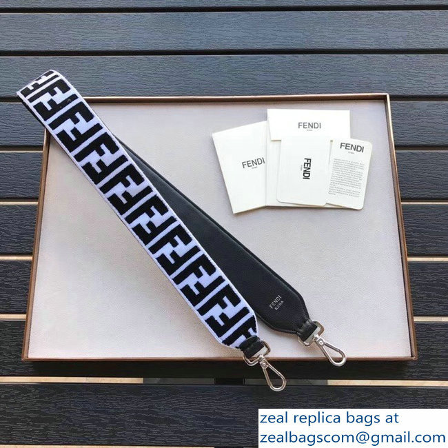 Fendi Long Shoulder Strap You Velvet FF Logo White