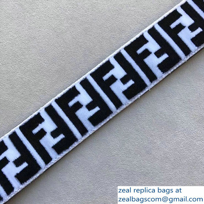 Fendi Long Shoulder Strap You Velvet FF Logo White