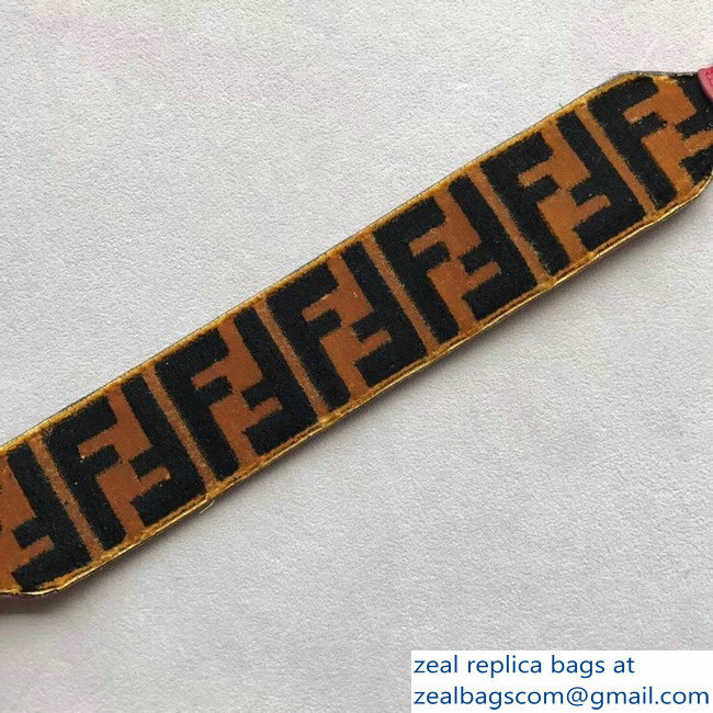 Fendi Mini Short Shoulder Strap You Velvet FF Logo Brown