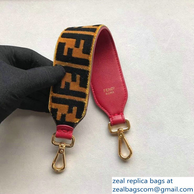 Fendi Mini Short Shoulder Strap You Velvet FF Logo Brown