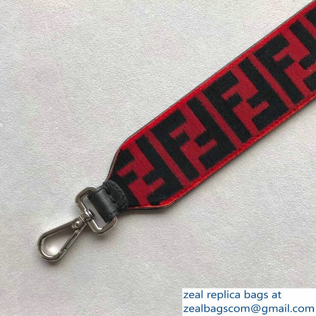 Fendi Mini Short Shoulder Strap You Velvet FF Logo Red