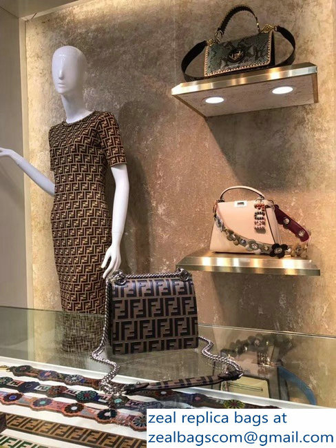 Fendi Mini/Small Kan I Bag Threading and Bows FF Logo Coffee 2019