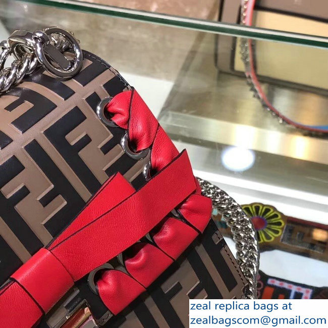 Fendi Mini/Small Kan I Bag Threading and Bows FF Logo Coffee 2019