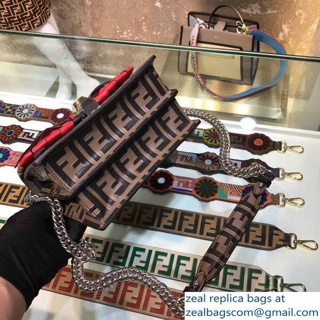 Fendi Mini/Small Kan I Bag Threading and Bows FF Logo Coffee 2019