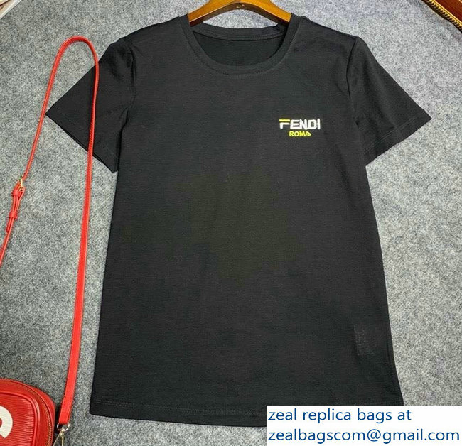 Fendi Roma Logo T-shirt Black 2019