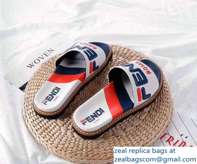 Fendi Slides Mania Logo White 2019 - Click Image to Close