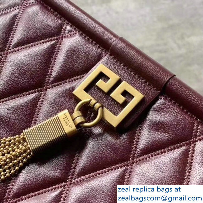 Givenchy Quilted Logo Chain Clutch Bag Burgundy 2019 - Click Image to Close