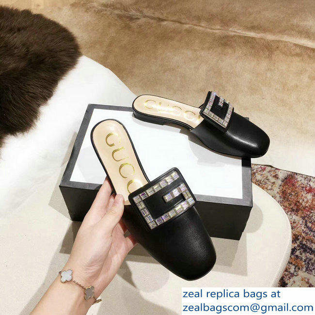 Gucci Crystal G Slipper Black 2019 - Click Image to Close