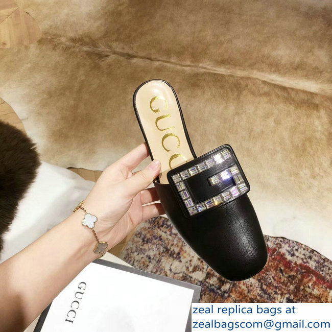 Gucci Crystal G Slipper Black 2019 - Click Image to Close