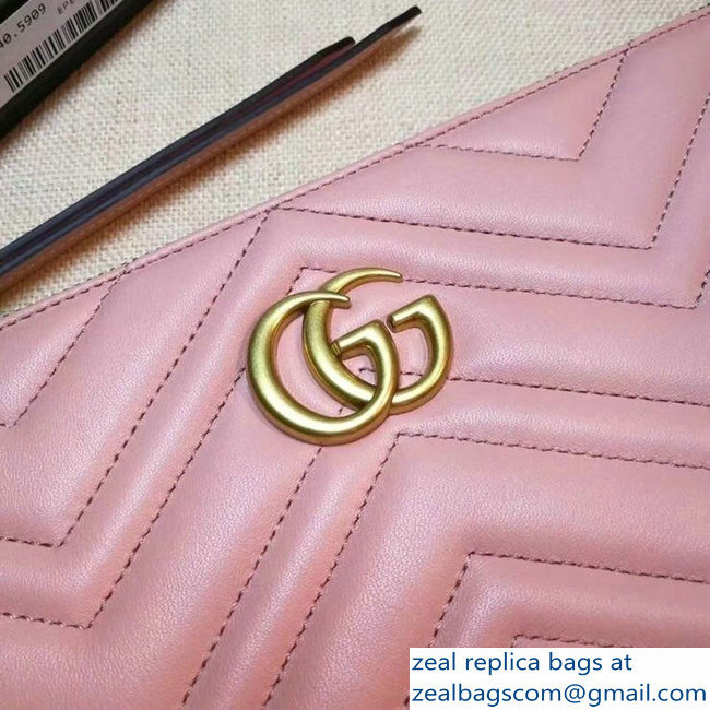 Gucci GG Marmont Leather Pouch Clutch Bag 476440 Pink - Click Image to Close