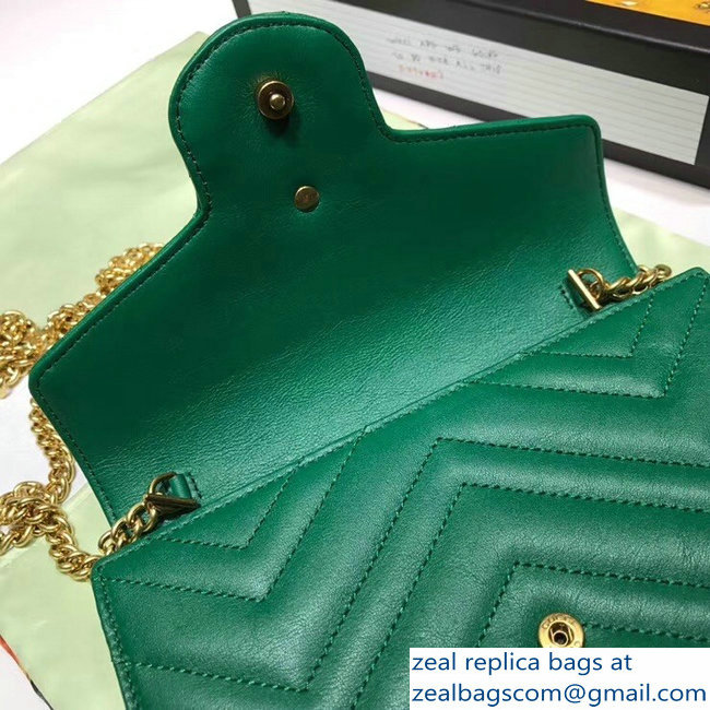 Gucci GG Marmont Matelasse Chevron Mini Bag 474575 green 2017 - Click Image to Close