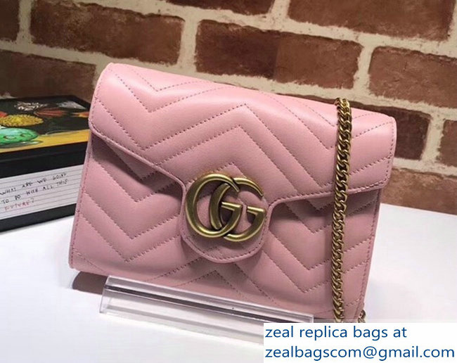 Gucci GG Marmont Matelasse Chevron Mini Bag 474575 pink 2017