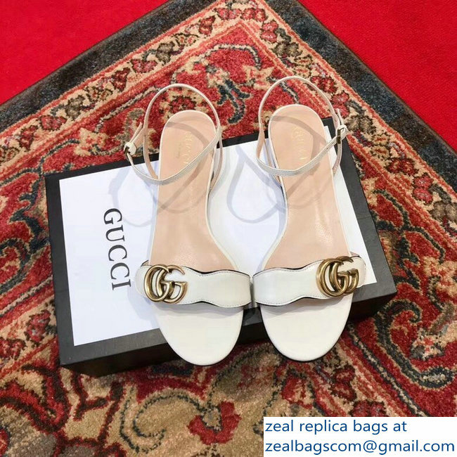 Gucci Leather Double G Flat Sandals 524631 White 2019