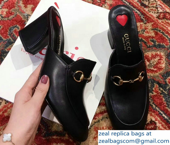 Gucci Princetown Horsebit Leather Slipper Mules Black 2019