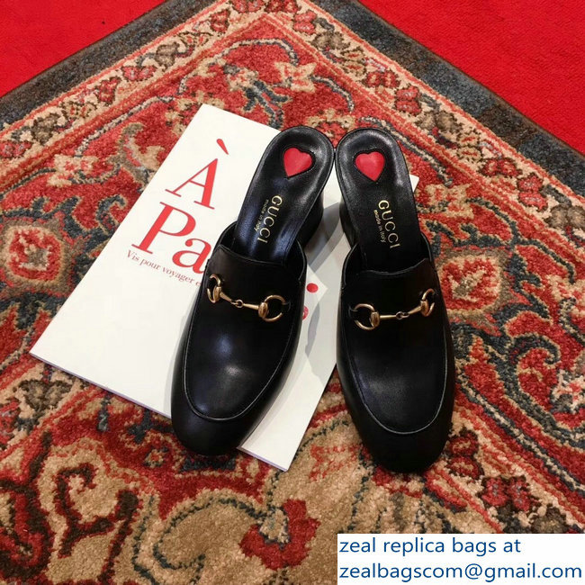Gucci Princetown Horsebit Leather Slipper Mules Black 2019 - Click Image to Close