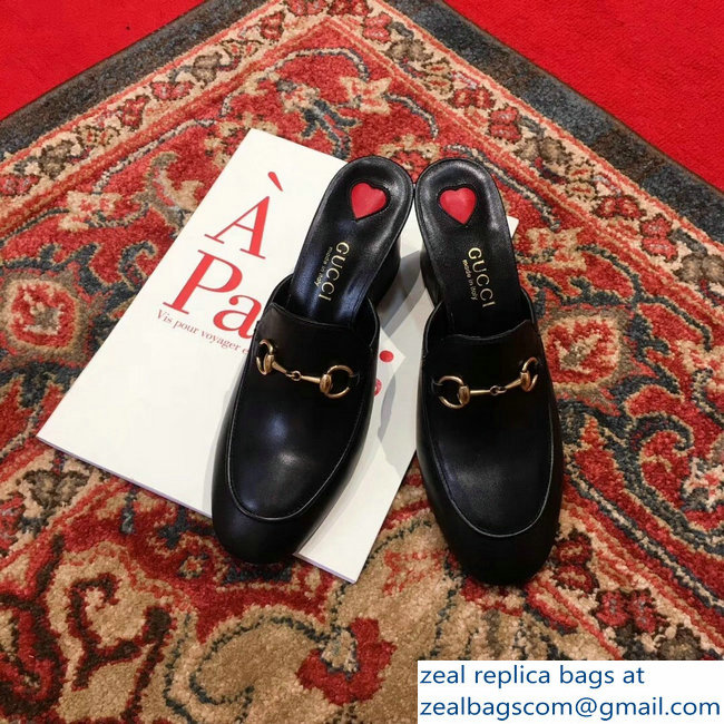 Gucci Princetown Horsebit Leather Slipper Mules Black 2019