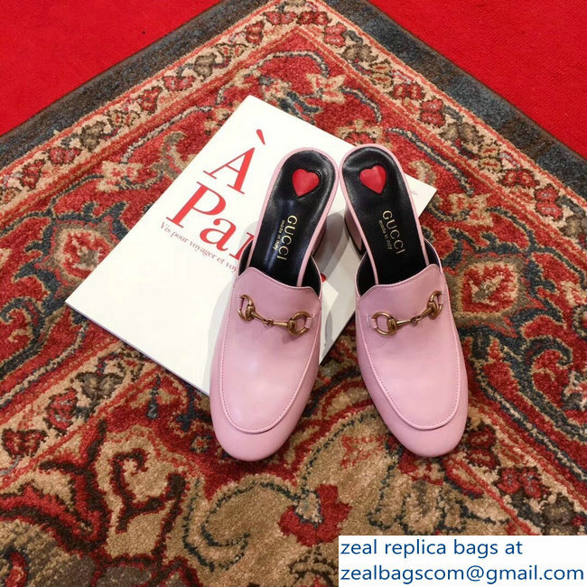 Gucci Princetown Horsebit Leather Slipper Mules Pink 2019 - Click Image to Close