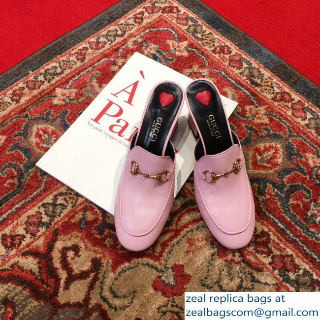 Gucci Princetown Horsebit Leather Slipper Mules Pink 2019