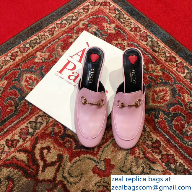 Gucci Princetown Horsebit Leather Slipper Mules Pink 2019