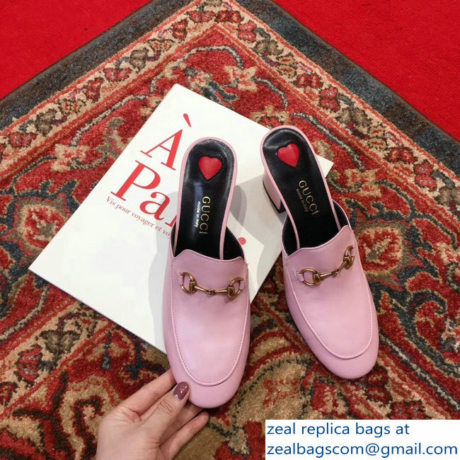 Gucci Princetown Horsebit Leather Slipper Mules Pink 2019