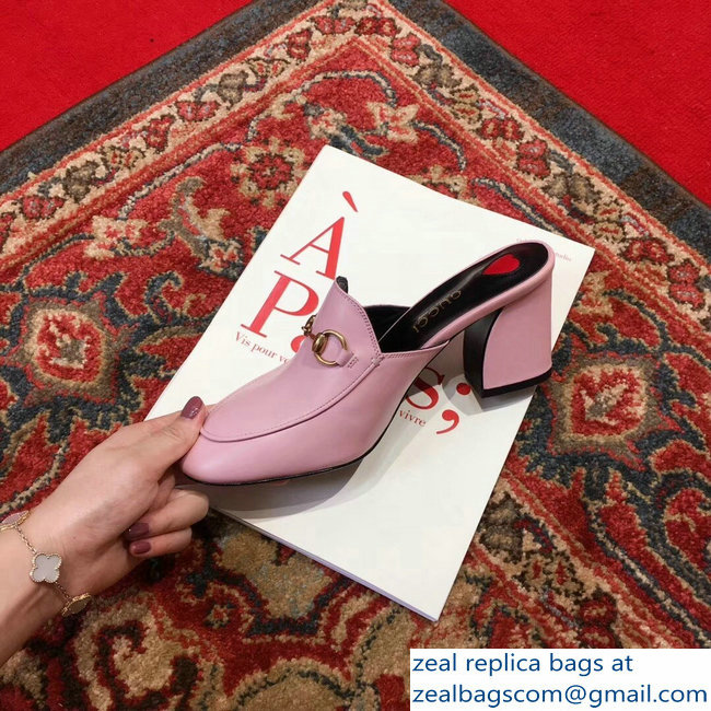 Gucci Princetown Horsebit Leather Slipper Mules Pink 2019