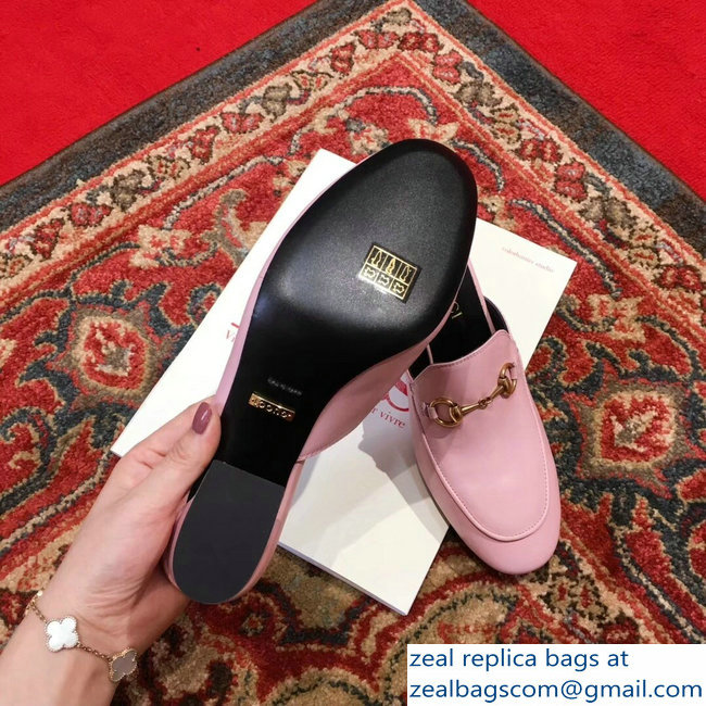 Gucci Princetown Horsebit Leather Slipper Mules Pink 2019 - Click Image to Close
