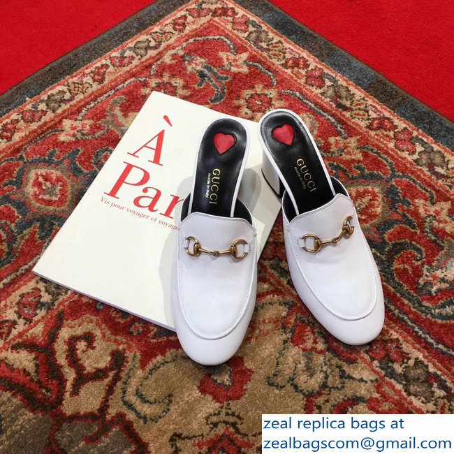 Gucci Princetown Horsebit Leather Slipper Mules White 2019