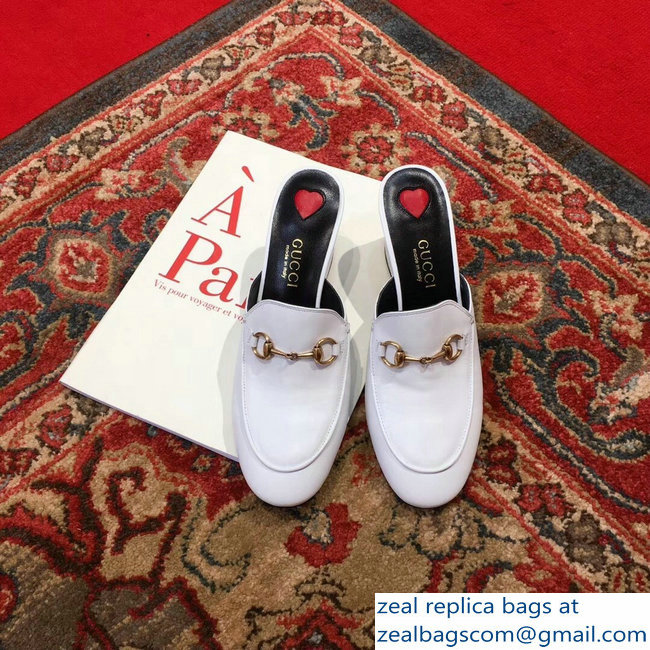 Gucci Princetown Horsebit Leather Slipper Mules White 2019 - Click Image to Close