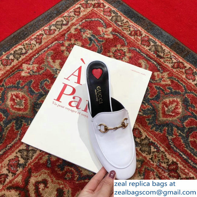 Gucci Princetown Horsebit Leather Slipper Mules White 2019 - Click Image to Close