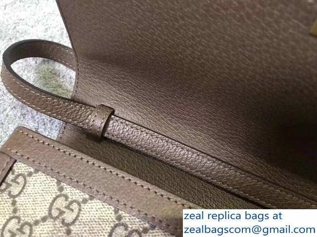 Gucci Queen Margaret Metal Bee Web GG Supreme Medium Shoulder Bag 524356 coffee 2018 - Click Image to Close