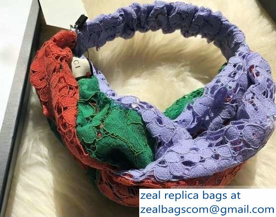 Gucci Web Lace Headband Green/Orange/Lilac