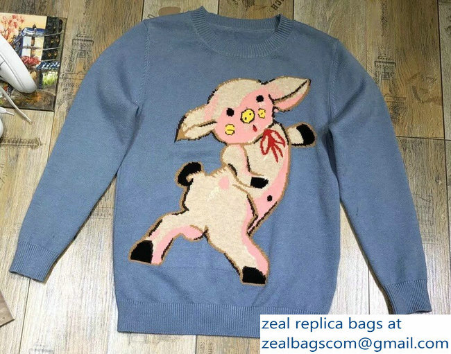 Gucci Wool Sweater with Piglet 553936 2019