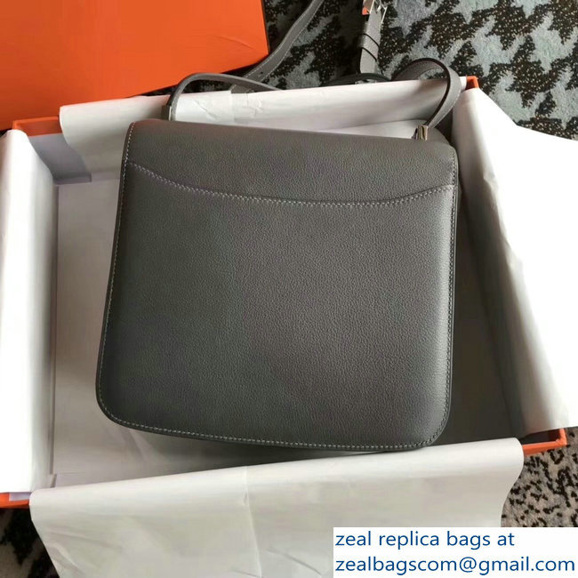 Hermes 2002 - 26 Bag Dark Gray In Evercolor Calfskin With Adjustable Strap
