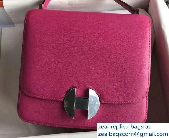 Hermes 2002 - 26 Bag Fuchsia In Evercolor Calfskin With Adjustable Strap - Click Image to Close