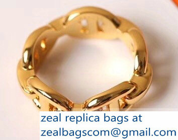 Hermes Chaine D'Ancre Enchainee Ring Gold