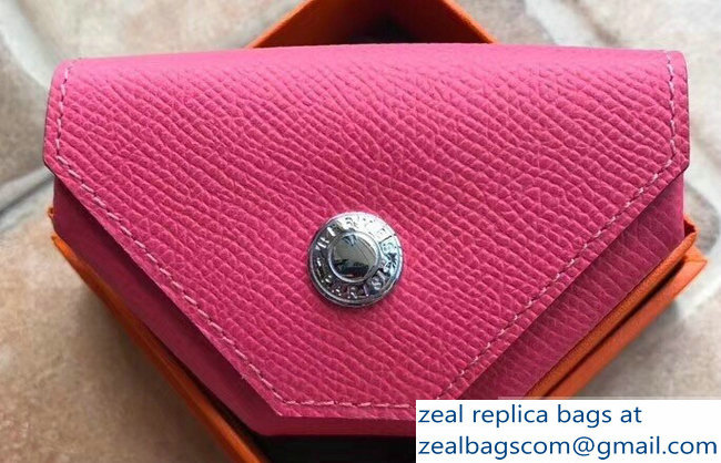 Hermes Epsom Leather Le 24 Van Cattle Chevre Vintage Coin Purse Fuchsia