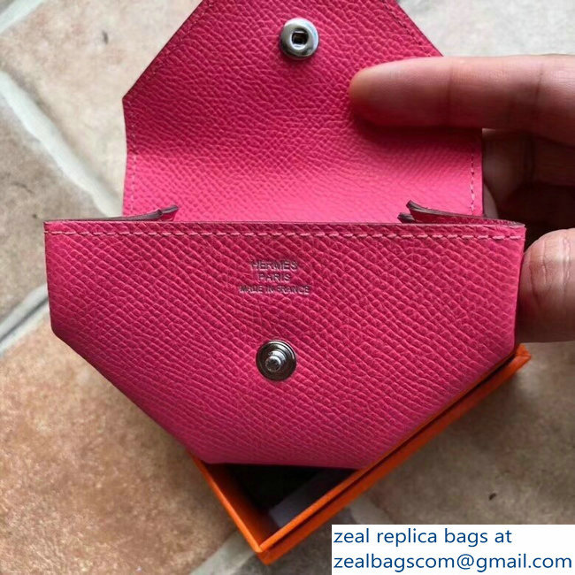 Hermes Epsom Leather Le 24 Van Cattle Chevre Vintage Coin Purse Fuchsia - Click Image to Close