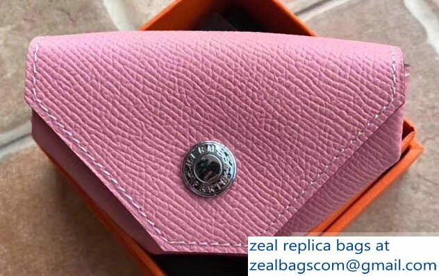 Hermes Epsom Leather Le 24 Van Cattle Chevre Vintage Coin Purse Pink