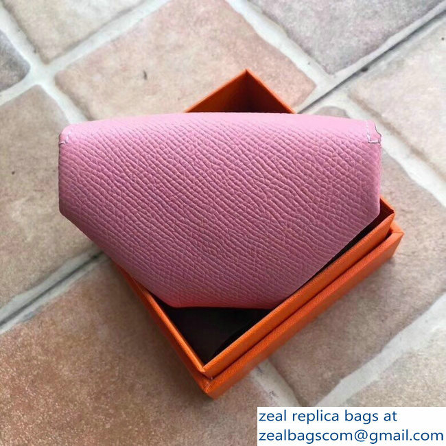 Hermes Epsom Leather Le 24 Van Cattle Chevre Vintage Coin Purse Pink