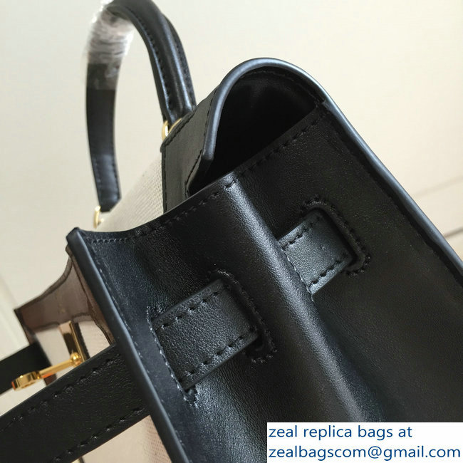 Hermes Kelly 28CM/32CM Bag In swift leather/canvas black With Gold Hardware