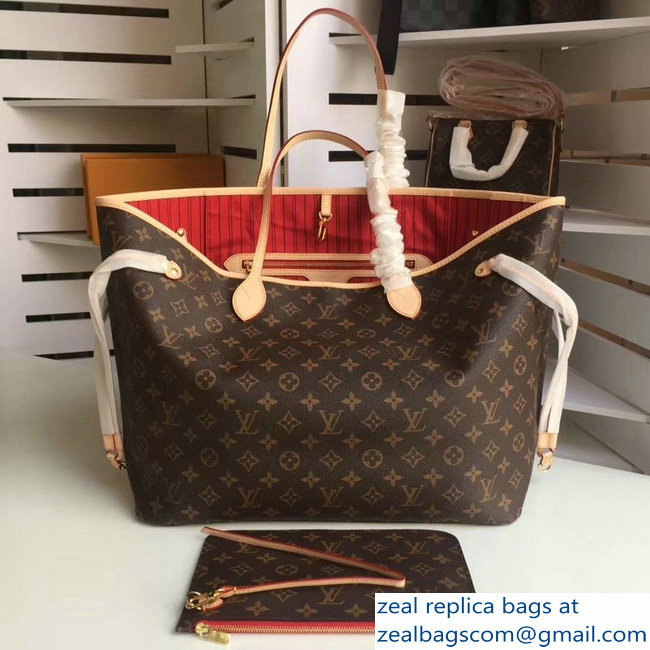 Louis Vuittom Monogram Canvas Neverfull GM Bag RED M41180 - Click Image to Close