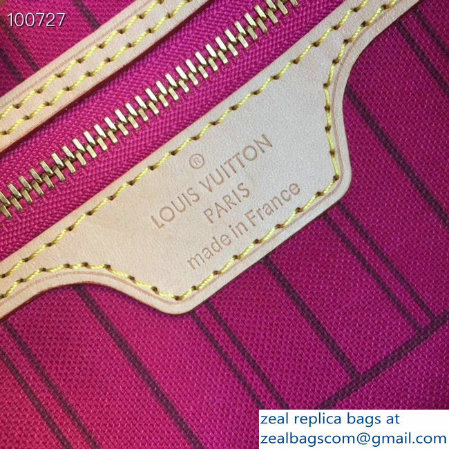 Louis Vuittom Monogram Canvas Neverfull MM Bag fuchsia