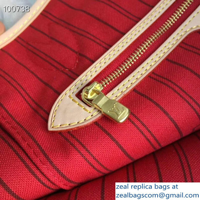Louis Vuittom Monogram Canvas Neverfull MM Bag red