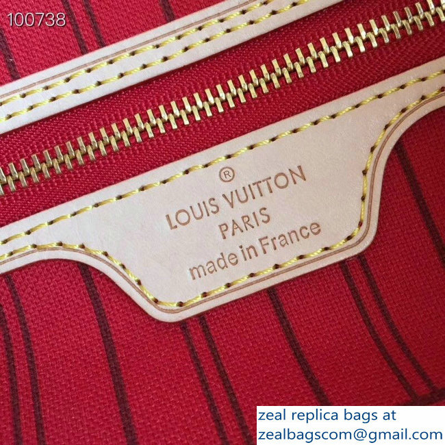 Louis Vuittom Monogram Canvas Neverfull MM Bag red