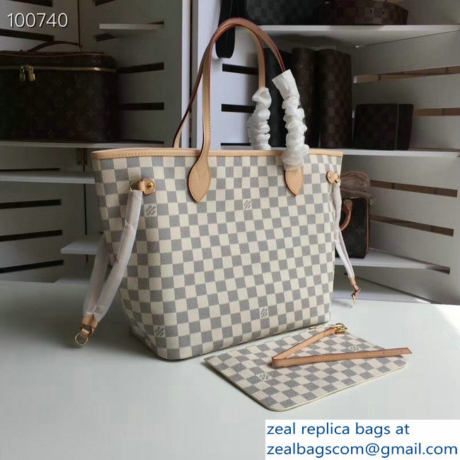Louis Vuittom damier azur Canvas Neverfull MM Bag beige N41361 - Click Image to Close