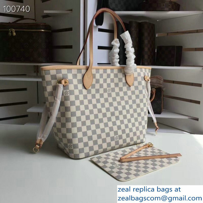 Louis Vuittom damier azur Canvas Neverfull MM Bag beige N41361