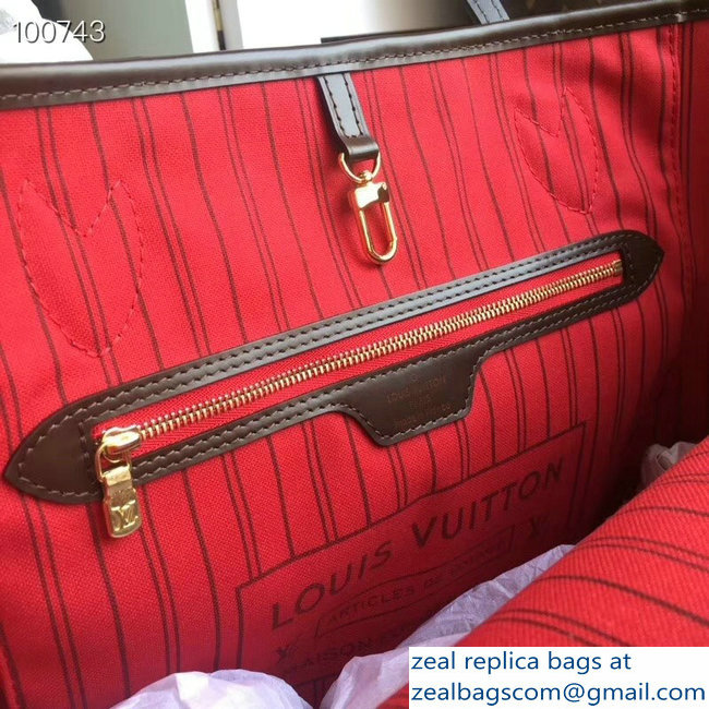 Louis Vuittom damier ebene Canvas Neverfull MM Bag cherry N41358 - Click Image to Close