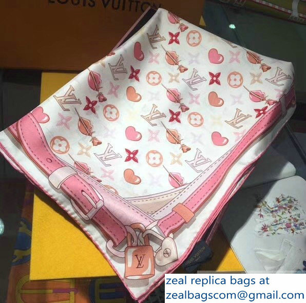 Louis Vuitton A La Folie Square Scarf 90x90cm M71460 Pink 2019